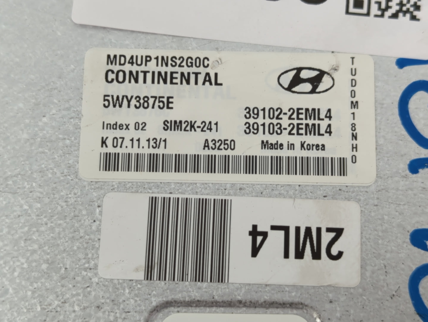 2014-2016 Hyundai Elantra PCM Engine Control Computer ECU ECM PCU OEM P/N:39103-2EML4 39102-2EML4 Fits Fits 2014 2015 2016 O