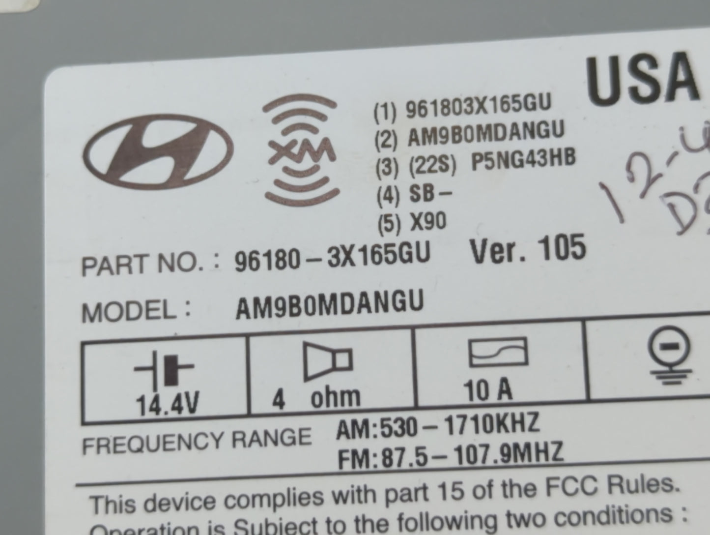 2014-2016 Hyundai Elantra Am Fm Cd Player Radio Receiver - Oemusedautoparts1.com