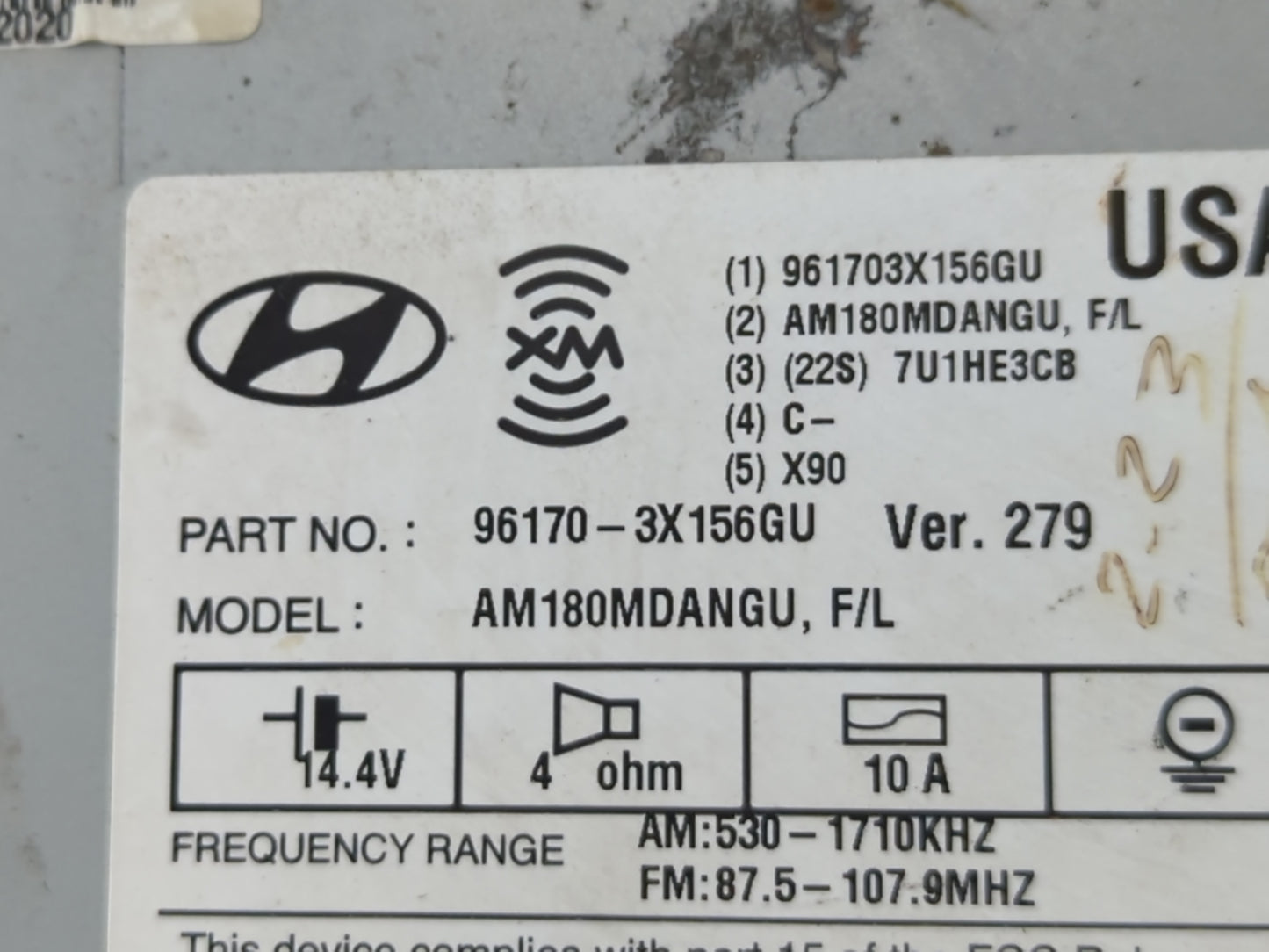 2014-2016 Hyundai Elantra Am Fm Cd Player Radio Receiver - Oemusedautoparts1.com