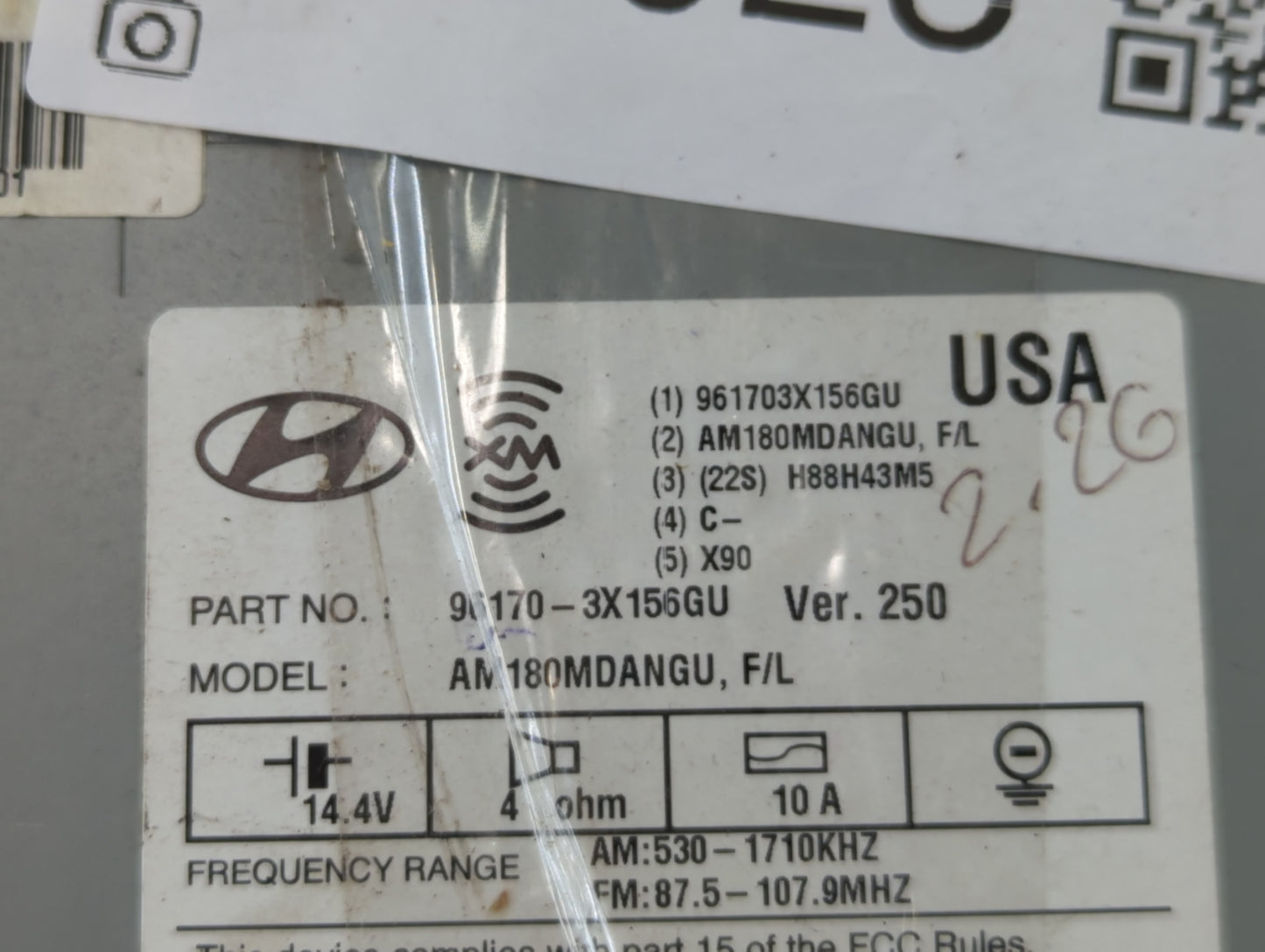 2014-2016 Hyundai Elantra Am Fm Cd Player Radio Receiver - Oemusedautoparts1.com
