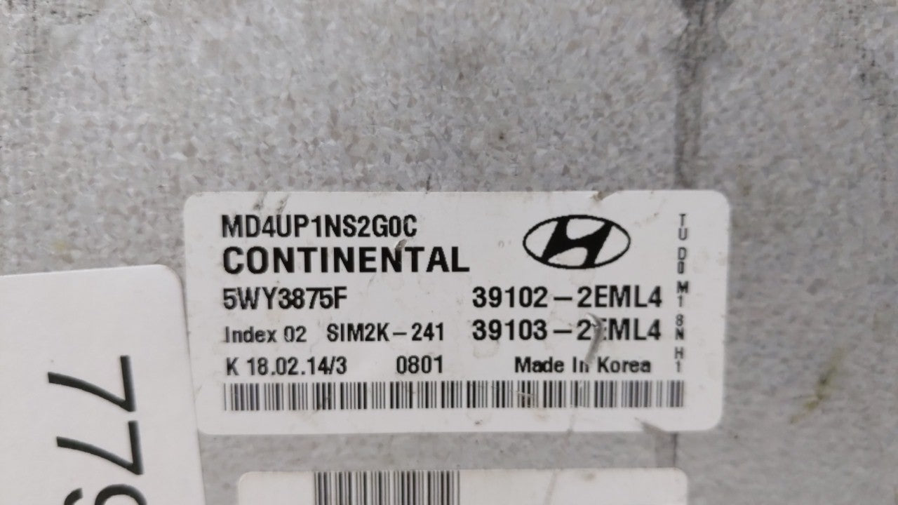 2014-2016 Hyundai Elantra PCM Engine Control Computer ECU ECM PCU OEM P/N:39102-2EML6 39103-2EML6 Fits Fits 2014 2015 2016 O