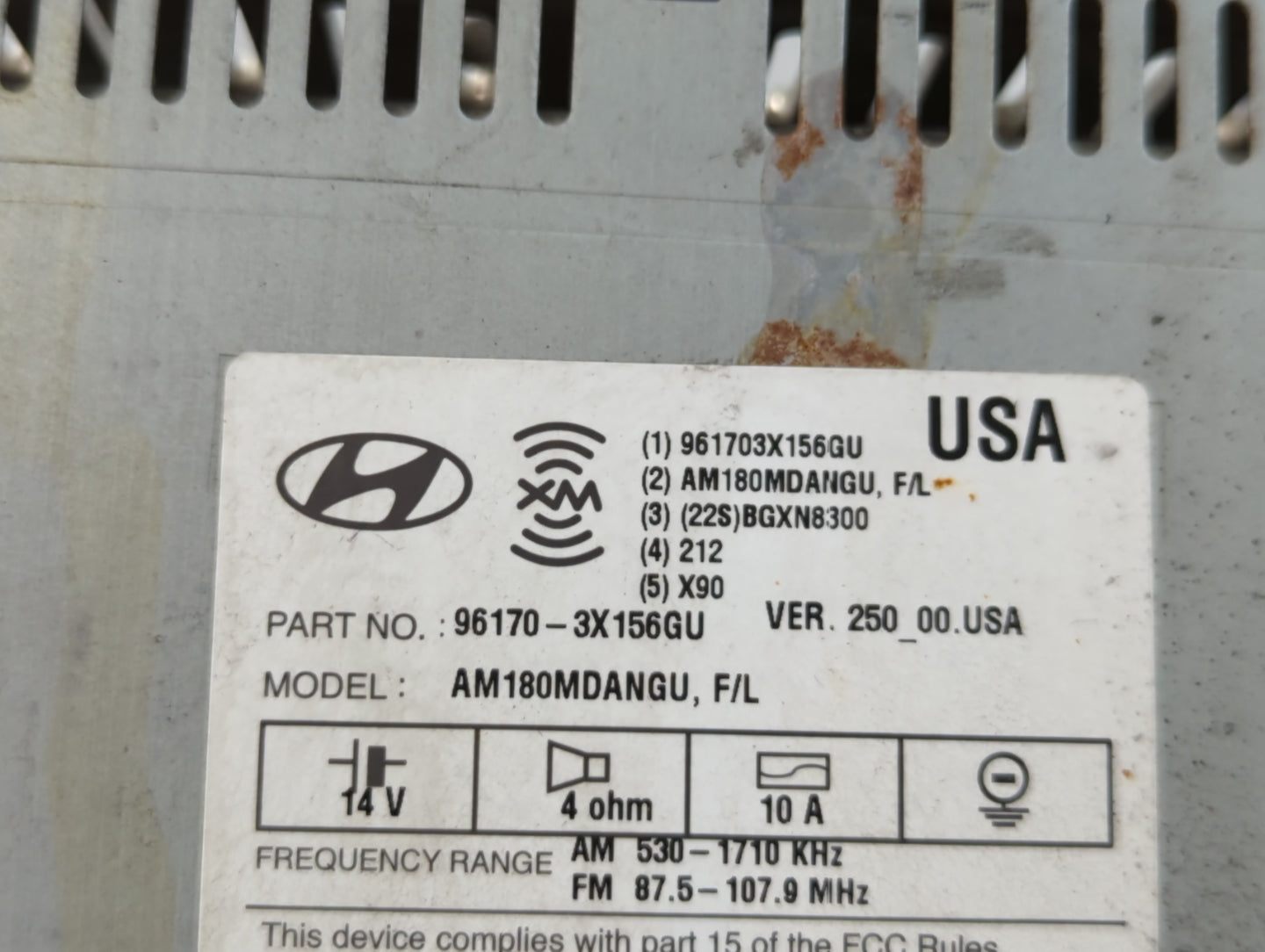 2014-2016 Hyundai Elantra Radio AM FM Cd Player Receiver Replacement P/N:96170-3X156GU Fits Fits 2014 2015 2016 OEM Used Aut