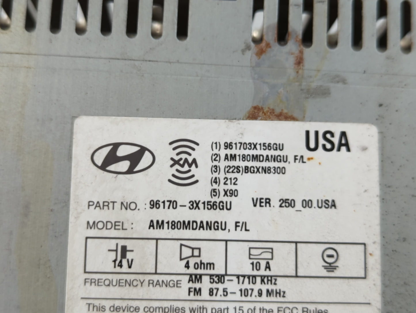 2014-2016 Hyundai Elantra Radio AM FM Cd Player Receiver Replacement P/N:96170-3X156GU Fits Fits 2014 2015 2016 OEM Used Aut
