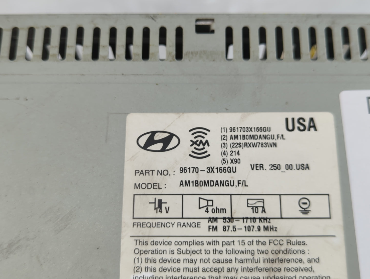 2014 Hyundai Elantra Coupe Radio AM FM Cd Player Receiver Replacement P/N:961703X166GU Fits Fits 2015 OEM Used Auto Parts - 