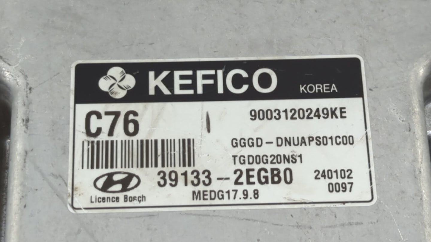 2014 Hyundai Elantra Gt PCM Engine Control Computer ECU ECM PCU OEM P/N:39131-2EGB0 39133-2EGB0 Fits OEM Used Auto Parts - O