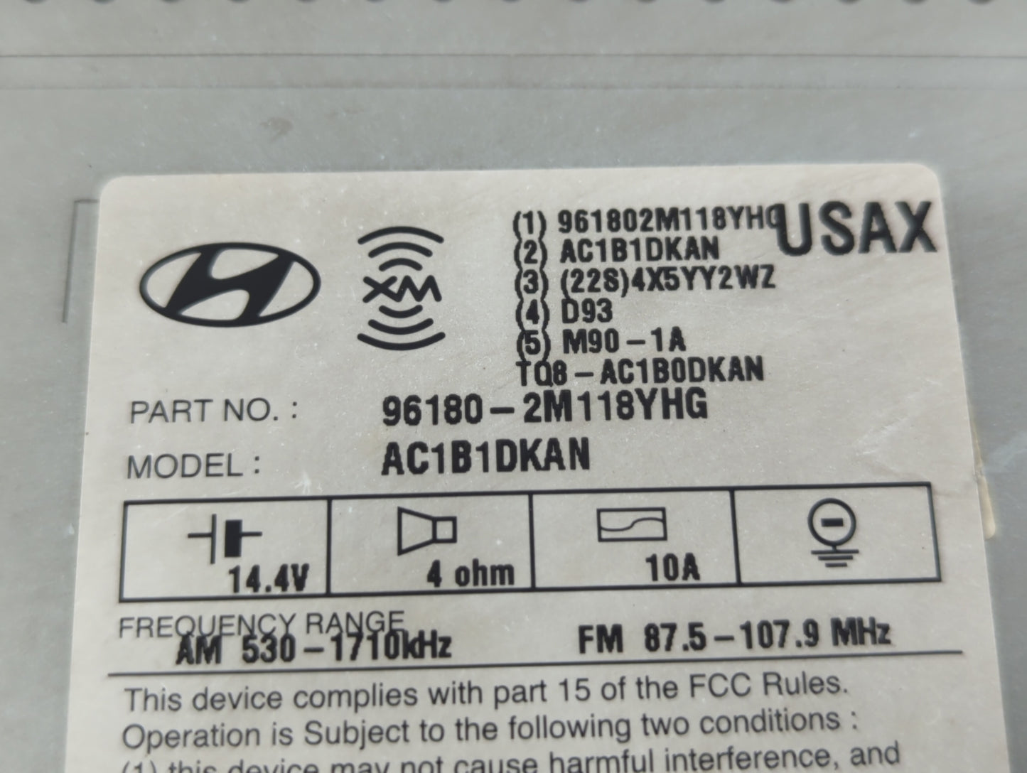 2014-2015 Hyundai Genesis Radio AM FM Cd Player Receiver Replacement P/N:96180-2M118YGH 96180-2M118YHG Fits Fits 2014 2015 O