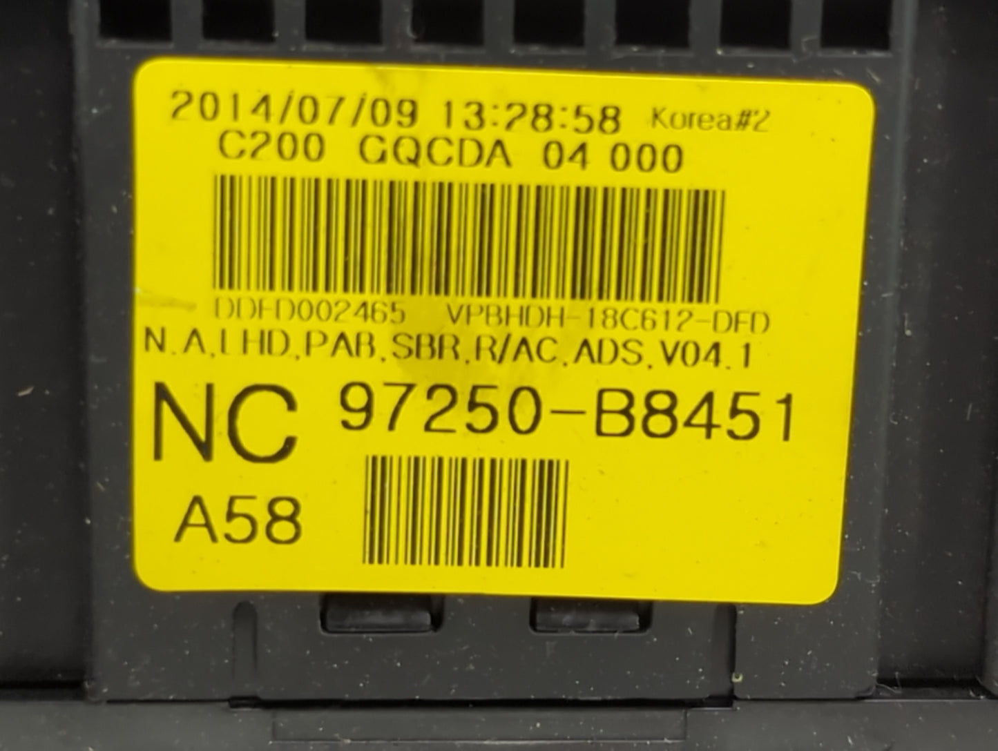 2013-2016 Hyundai Santa Fe Climate Control Module Temperature AC/Heater Replacement P/N:97250-B8451 Fits Fits 2013 2014 2015