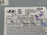 2013-2014 Hyundai Santa Fe Radio AM FM Cd Player Receiver Replacement P/N:961804Z1014X AM943DMAN_4X,PA30B Fits Fits 2013 201