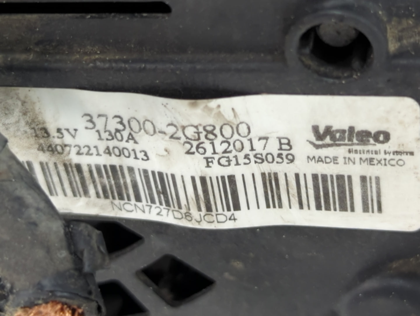 2014 Hyundai Santa Fe Alternator Replacement Generator Charging Assembly Engine OEM P/N:37300-2G800 2612017 B Fits OEM Used 