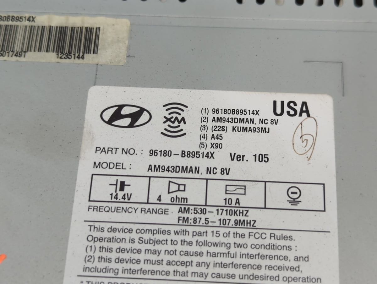 2013-2016 Hyundai Santa Fe Am Fm Cd Player Radio Receiver 713137 - Oemusedautoparts1.com