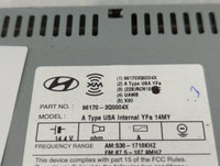 2014-2015 Hyundai Sonata Radio AM FM Cd Player Receiver Replacement P/N:96180-3Q8004X Fits Fits 2014 2015 OEM Used Auto Part