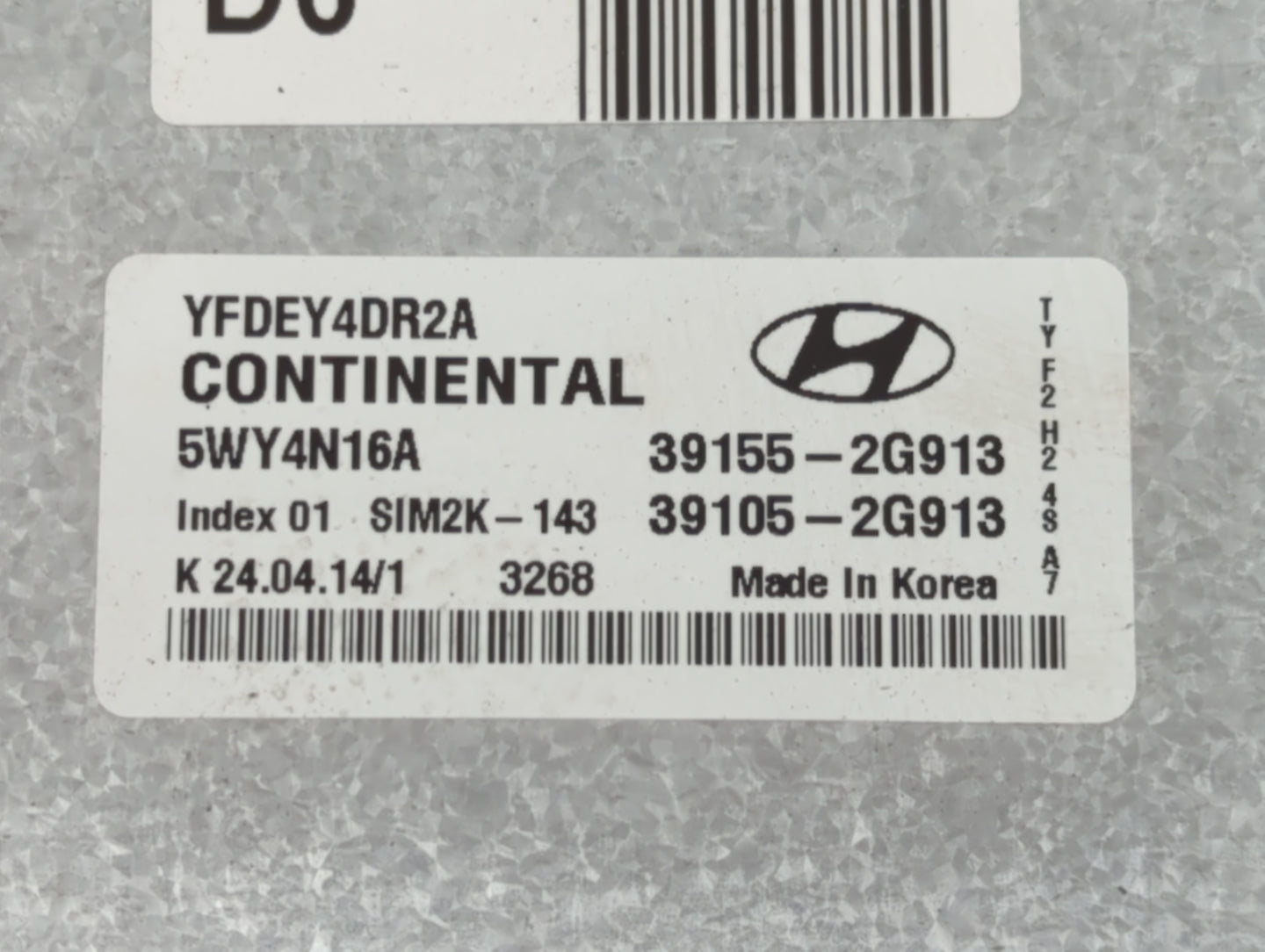 2011-2015 Hyundai Sonata PCM Engine Control Computer ECU ECM PCU OEM P/N:39105-2G913 39155-2G913 Fits OEM Used Auto Parts - 