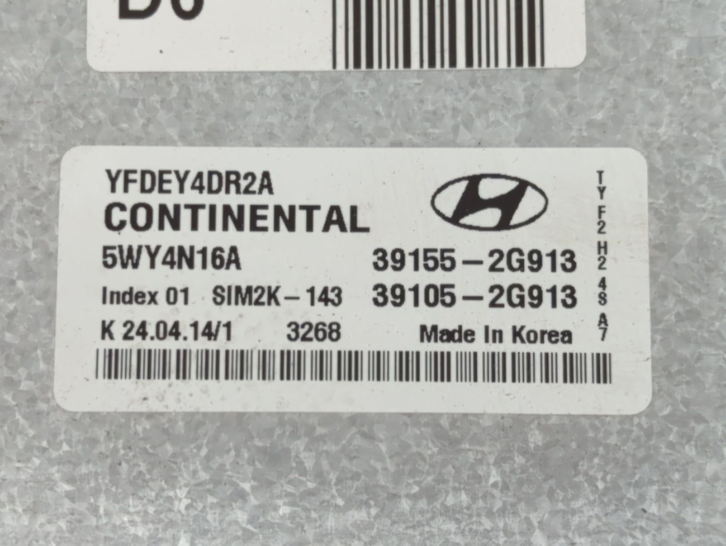 2011-2015 Hyundai Sonata PCM Engine Control Computer ECU ECM PCU OEM P/N:39105-2G913 39155-2G913 Fits OEM Used Auto Parts - 