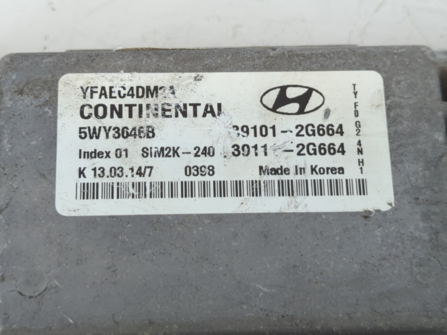 2011-2014 Hyundai Sonata PCM Engine Control Computer ECU ECM PCU OEM P/N:39111-2G664 39101-2G664 Fits Fits 2011 2012 2013 20