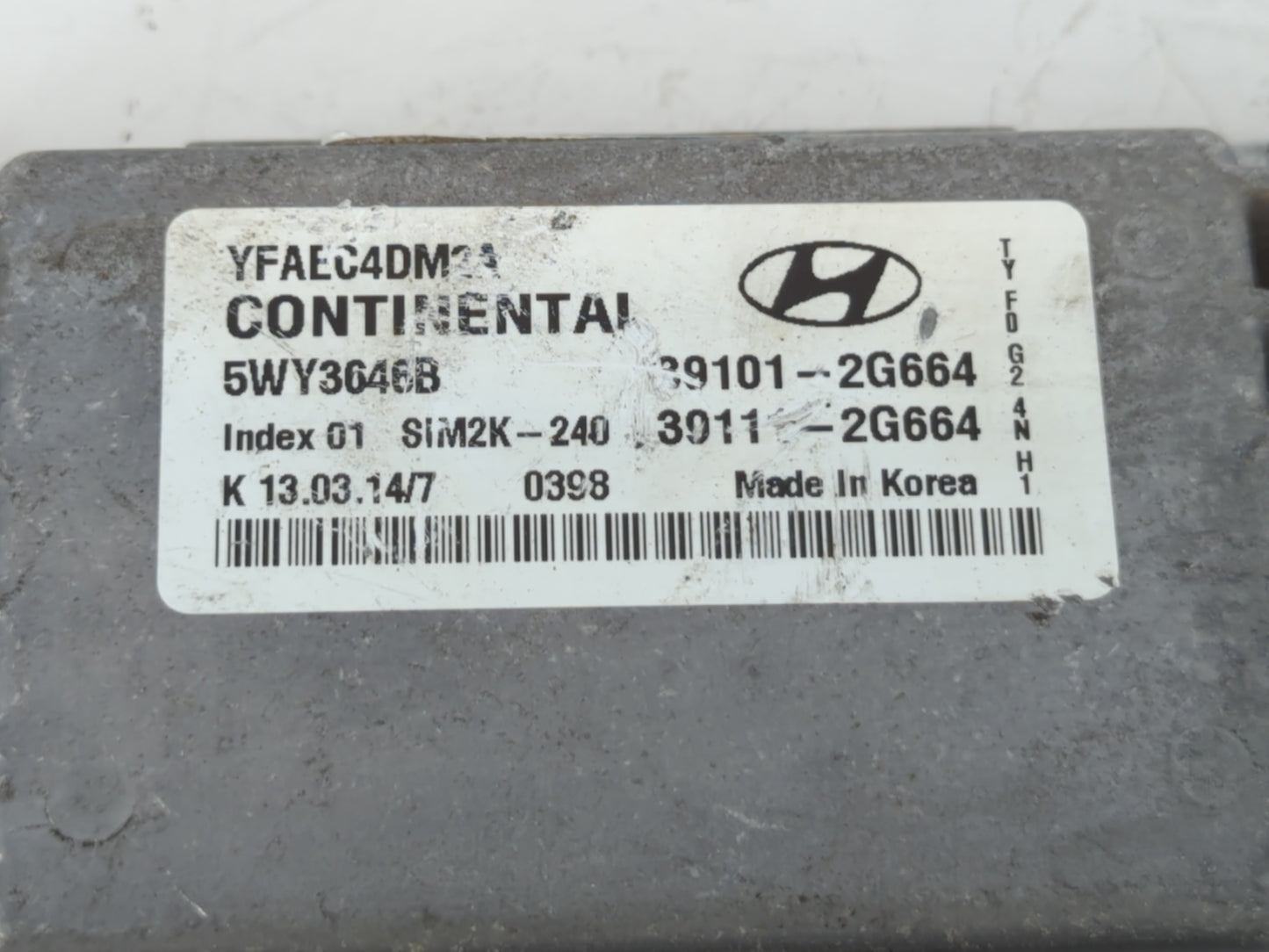 2011-2014 Hyundai Sonata PCM Engine Control Computer ECU ECM PCU OEM P/N:39111-2G664 39101-2G664 Fits Fits 2011 2012 2013 20