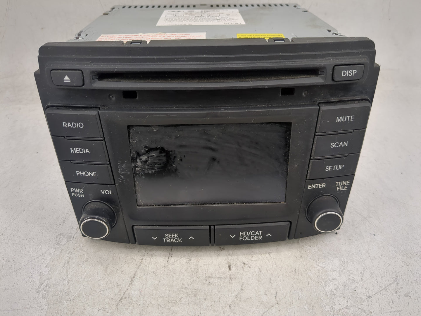 2014-2015 Hyundai Sonata Radio AM FM Cd Player Receiver Replacement P/N:96180-3Q8004X Fits Fits 2014 2015 OEM Used Auto Part