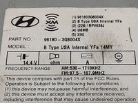 2014-2015 Hyundai Sonata Radio AM FM Cd Player Receiver Replacement P/N:96180-3Q8004X Fits Fits 2014 2015 OEM Used Auto Part
