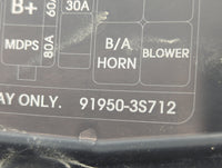 2011-2014 Hyundai Sonata Fusebox Fuse Box Panel Relay Module P/N:91950-3S712 Fits Fits 2011 2012 2013 2014 OEM Used Auto Par