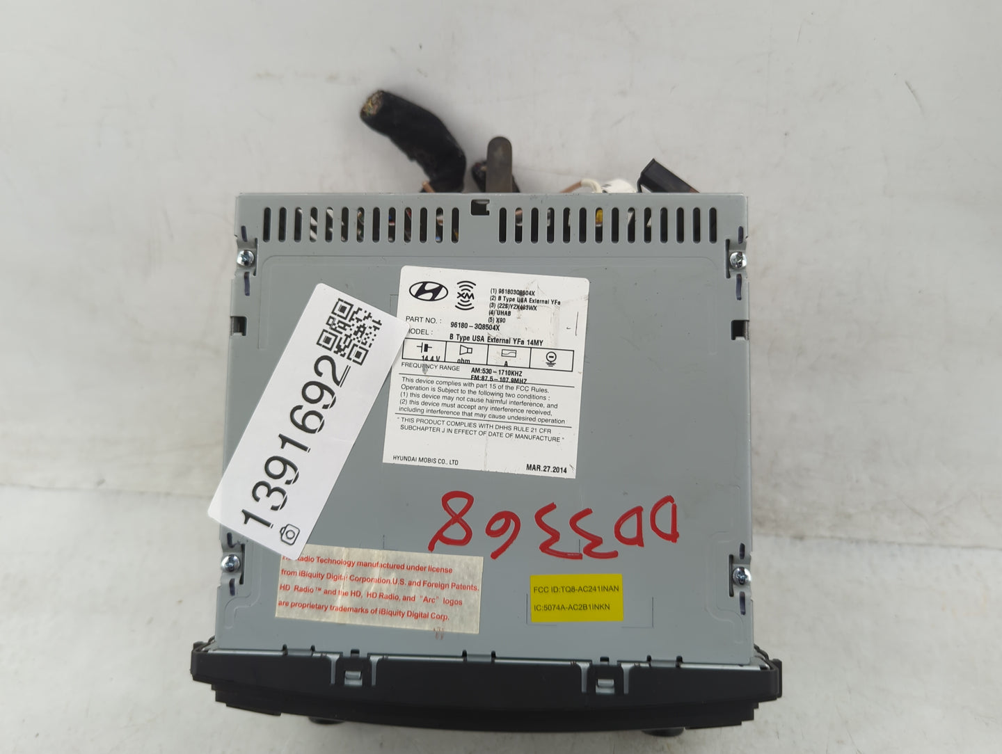 2011-2015 Hyundai Sonata Radio AM FM Cd Player Receiver Replacement P/N:96180-3Q8504X Fits Fits 2011 2012 2013 2014 2015 OEM