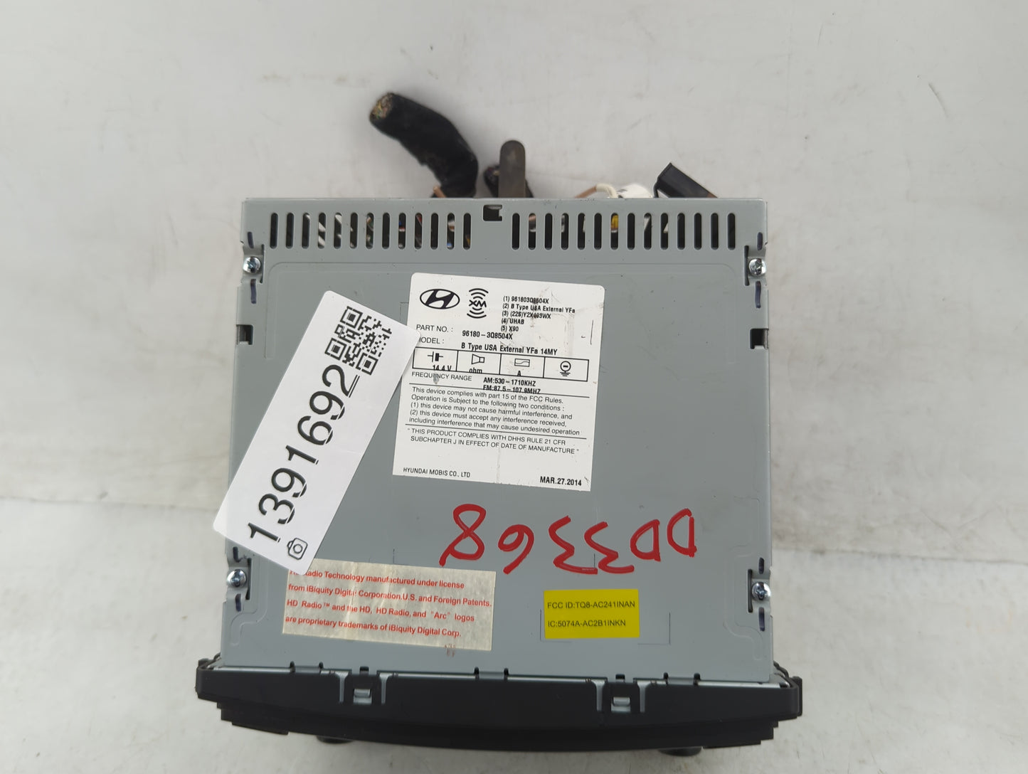 2011-2015 Hyundai Sonata Radio AM FM Cd Player Receiver Replacement P/N:96180-3Q8504X Fits Fits 2011 2012 2013 2014 2015 OEM