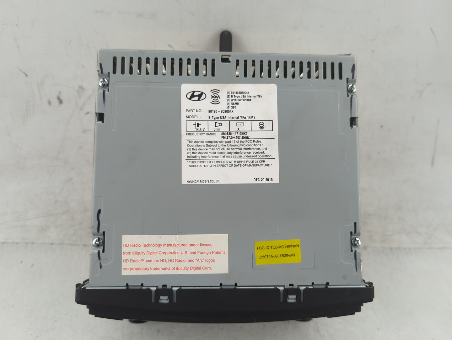 2014-2015 Hyundai Sonata Radio AM FM Cd Player Receiver Replacement P/N:96180-3Q8004X 7003304 Fits Fits 2014 2015 OEM Used A
