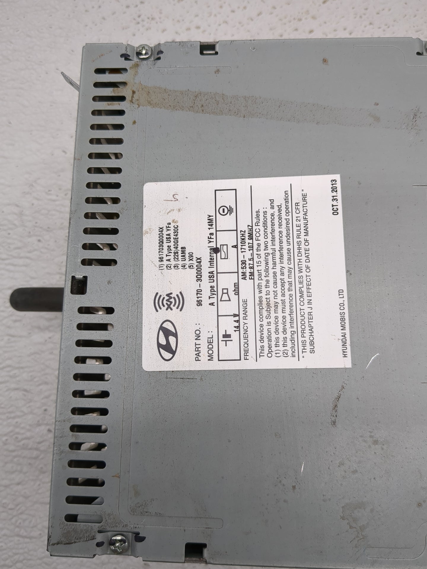 2013-2014 Hyundai Sonata Radio AM FM Cd Player Receiver Replacement P/N:96170-3Q0004X 961703Q0004X Fits Fits 2013 2014 OEM U