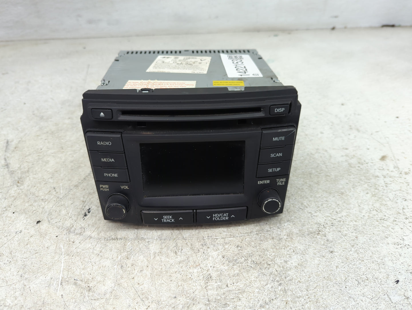 2012-2014 Hyundai Sonata Radio AM FM Cd Player Receiver Replacement P/N:96180-3Q8004X Fits Fits 2012 2013 2014 OEM Used Auto
