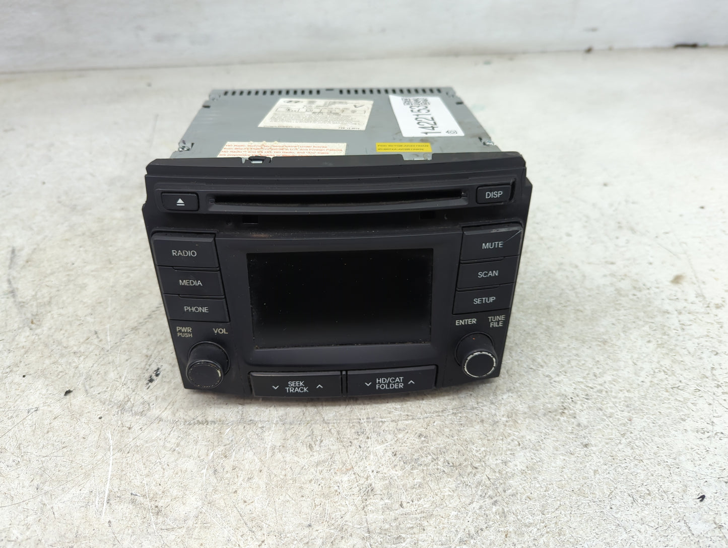 2012-2014 Hyundai Sonata Radio AM FM Cd Player Receiver Replacement P/N:96180-3Q8004X Fits Fits 2012 2013 2014 OEM Used Auto