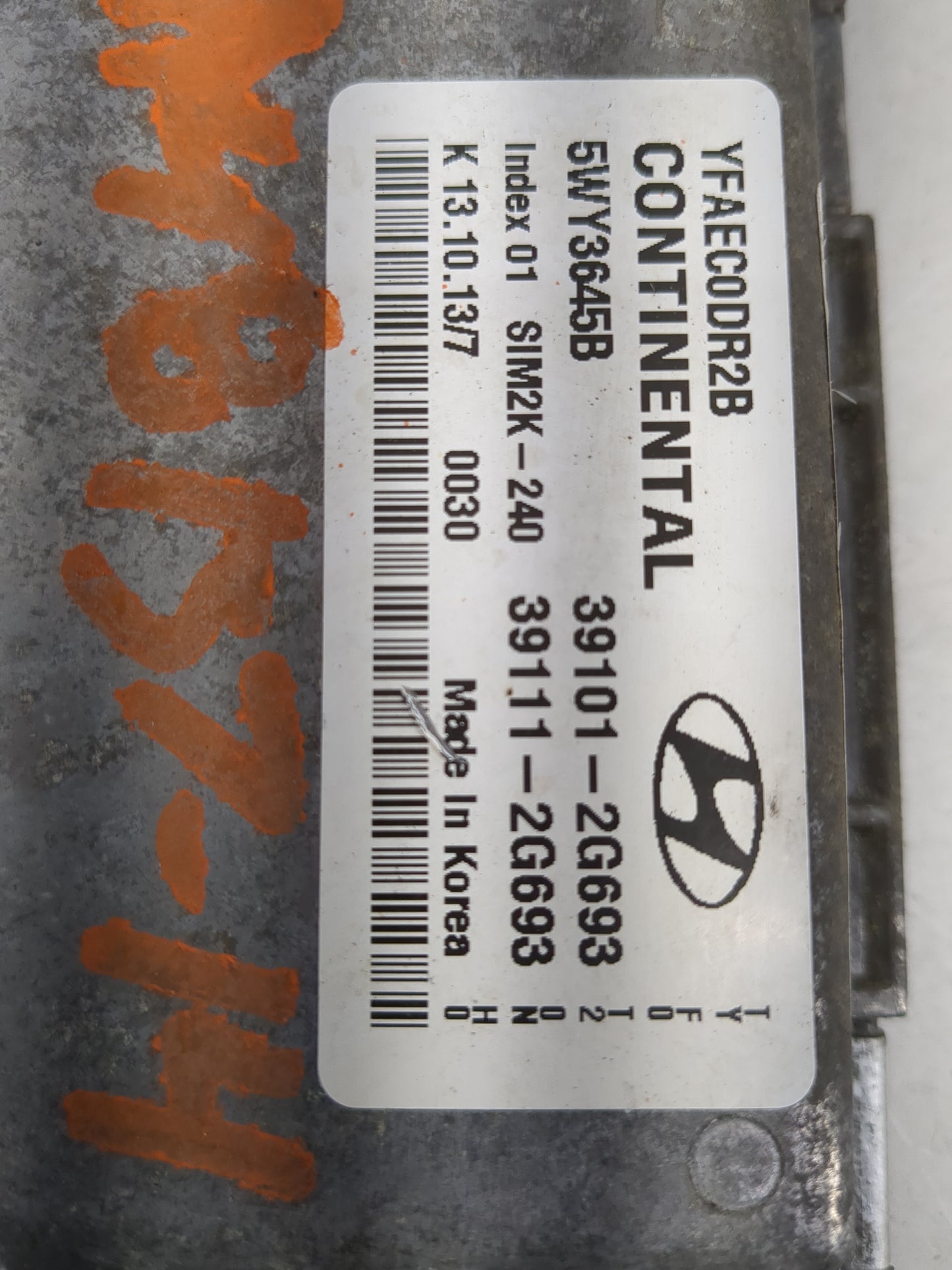2011-2014 Hyundai Sonata PCM Engine Control Computer ECU ECM PCU OEM P/N:YFAEC0DR2B 5WY3645B Fits Fits 2011 2012 2013 2014 O