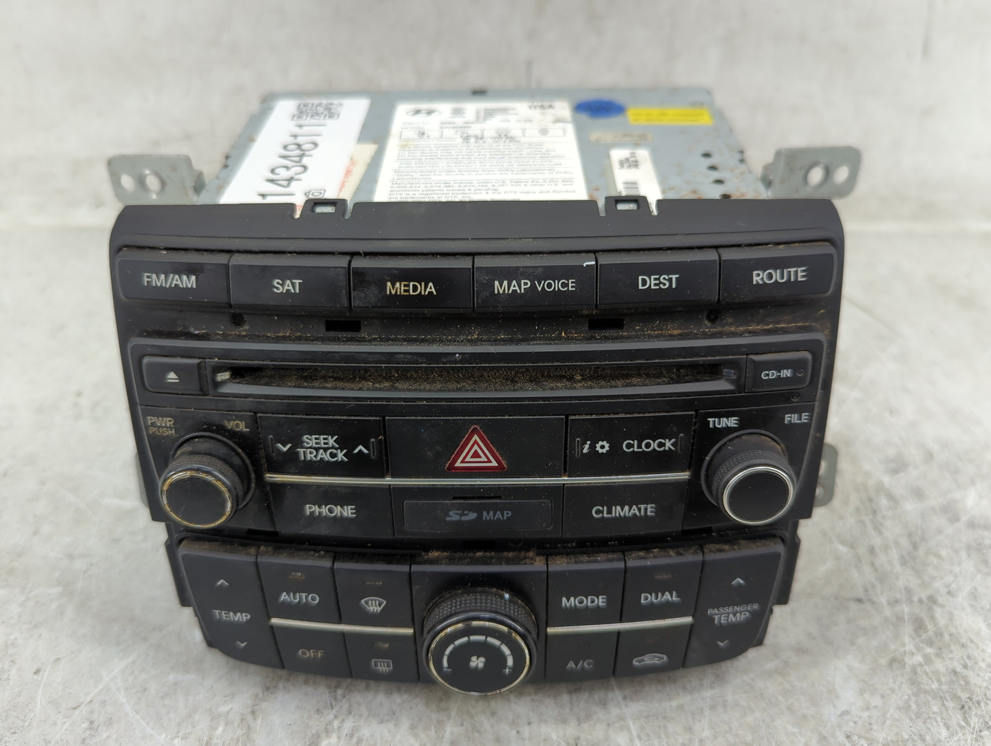 2014 Hyundai Sonata Radio AM FM Cd Player Receiver Replacement P/N:96560-3Q4004X AV246INAN Fits OEM Used Auto Parts - Oemuse