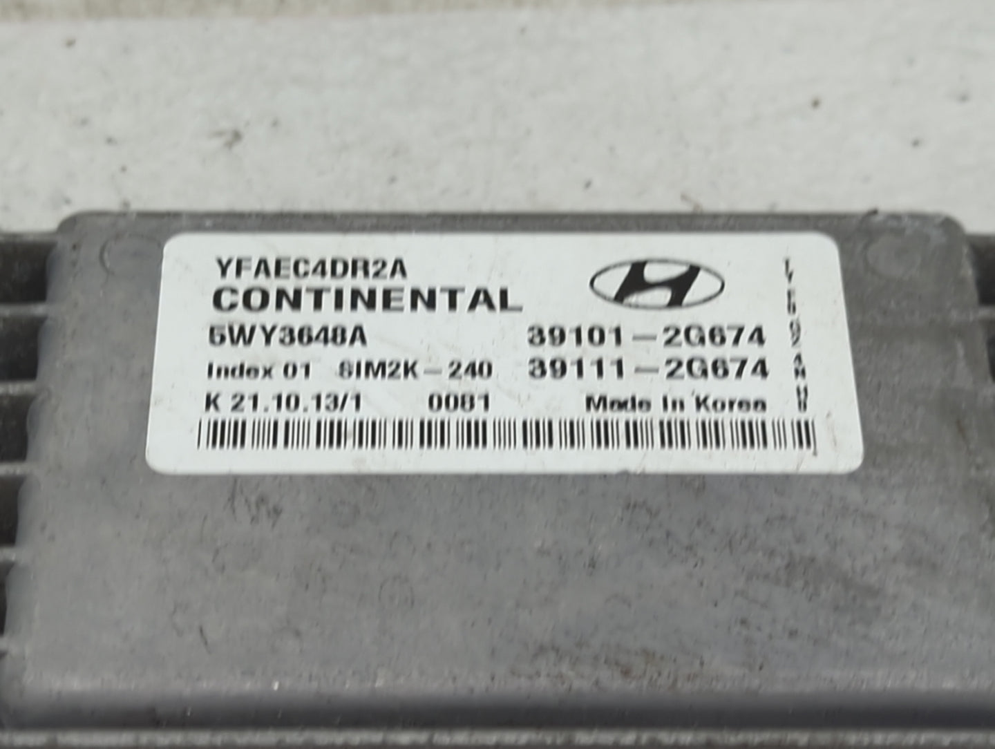 2011-2014 Hyundai Sonata PCM Engine Control Computer ECU ECM PCU OEM P/N:YFAEC4DR2A 5WY3648A Fits Fits 2011 2012 2013 2014 O