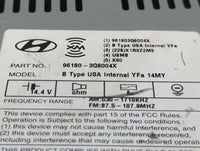 2013-2014 Hyundai Sonata Radio AM FM Cd Player Receiver Replacement P/N:96180-3Q8004X Fits Fits 2013 2014 OEM Used Auto Part