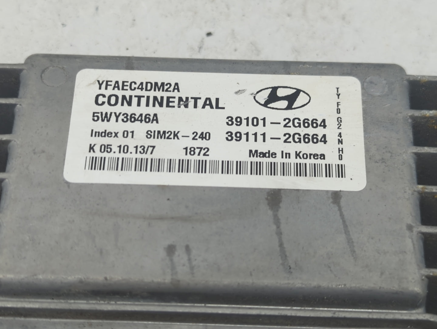 2011-2014 Hyundai Sonata PCM Engine Control Computer ECU ECM PCU OEM P/N:39101-2G664 39111-2G664 Fits Fits 2011 2012 2013 20