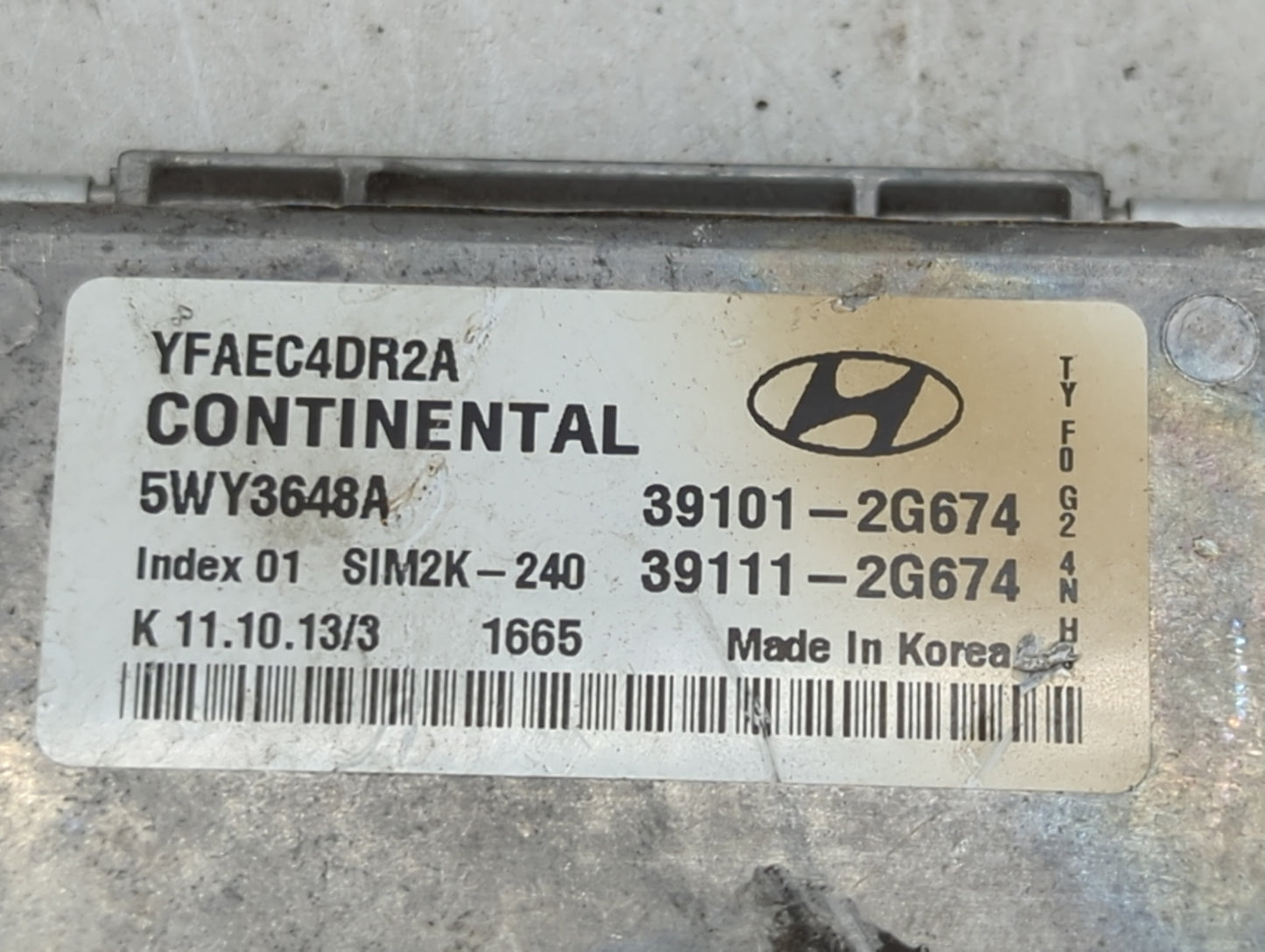 2011-2014 Hyundai Sonata PCM Engine Control Computer ECU ECM PCU OEM P/N:39101-2G674 39111-2G674 Fits Fits 2011 2012 2013 20