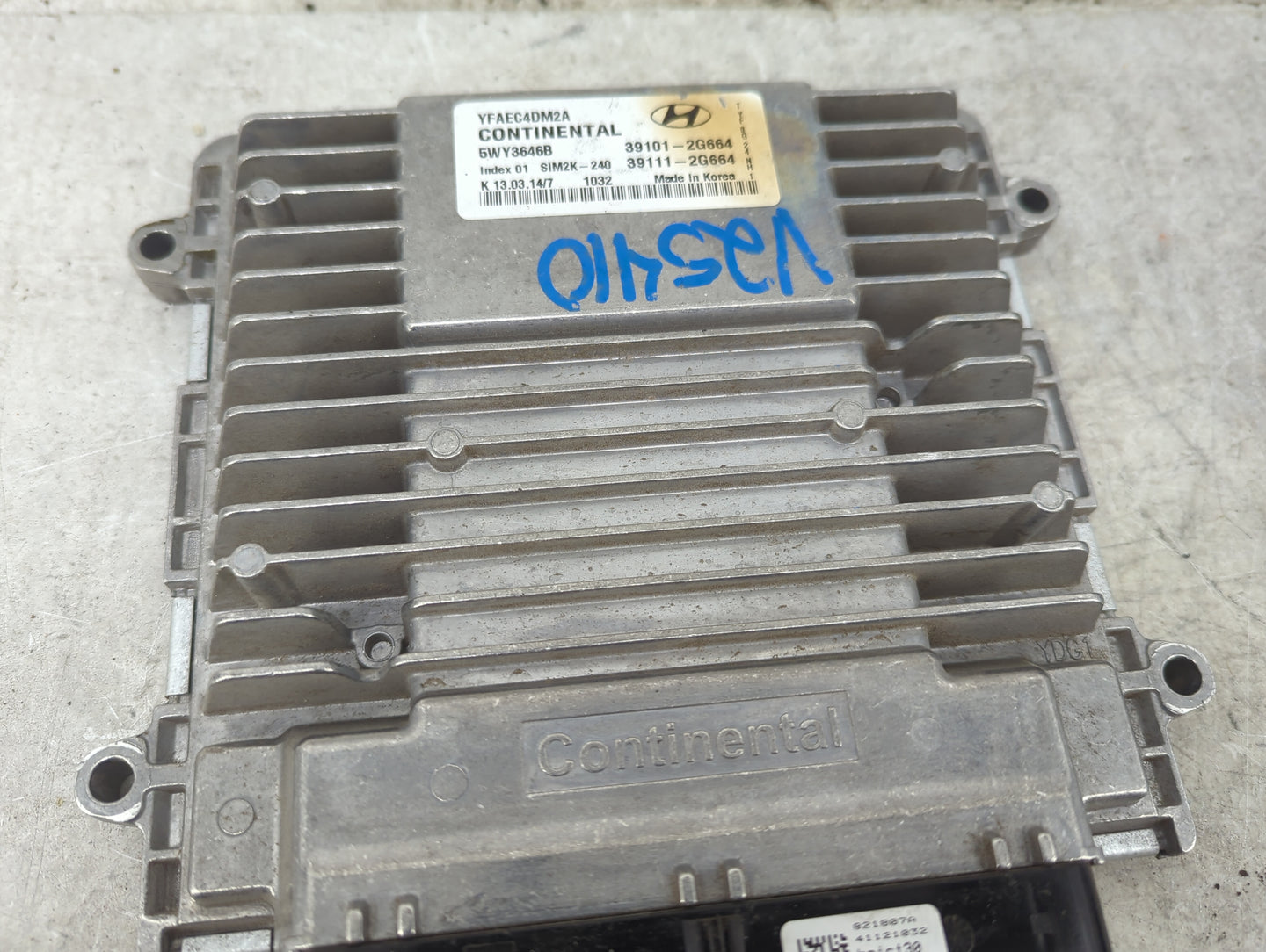 2014 Hyundai Sonata PCM Engine Control Computer ECU ECM PCU OEM P/N:YFAEC4DM2A 5WY3646B, 39101-2G664, 39111-2G664, SIM2K-240