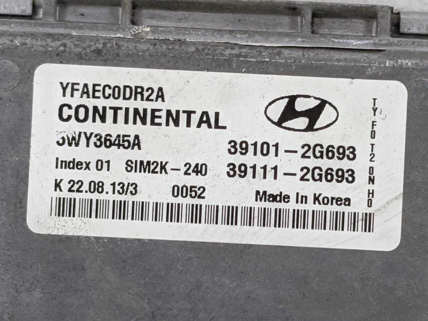 2011-2014 Hyundai Sonata PCM Engine Control Computer ECU ECM PCU OEM P/N:39101-2G693 39111-2G693 Fits Fits 2011 2012 2013 20