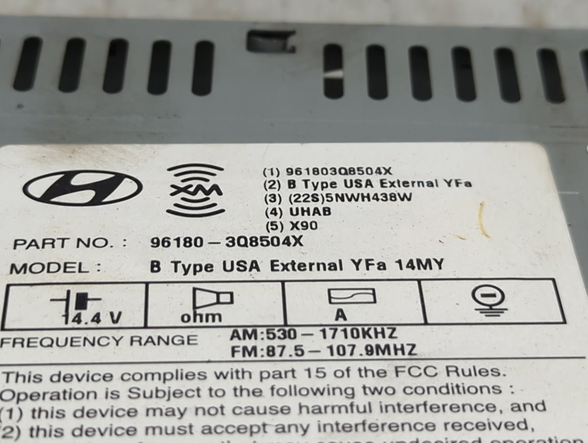 2014 Hyundai Sonata Radio AM FM Cd Player Receiver Replacement P/N:961803Q8504X Fits OEM Used Auto Parts - Oemusedautoparts1