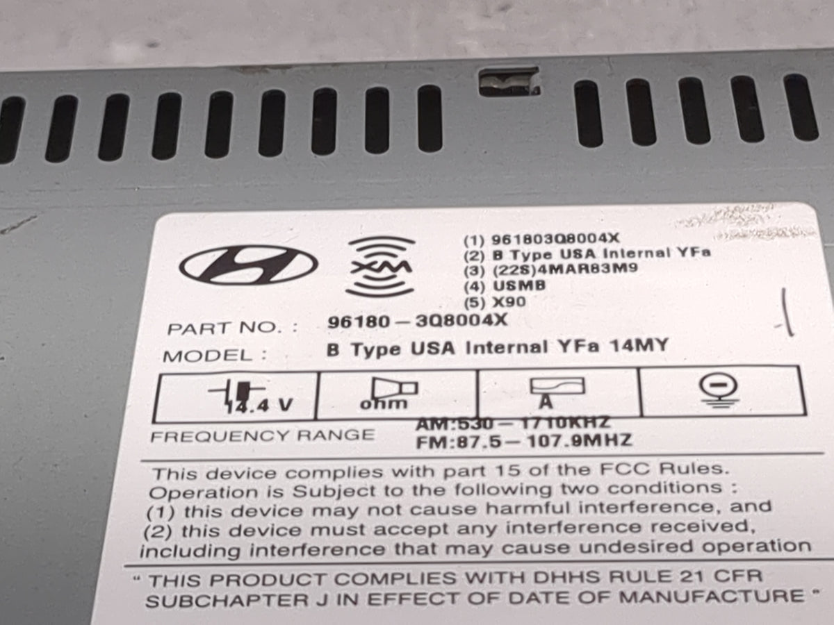 2013-2014 Hyundai Sonata Radio AM FM Cd Player Receiver Replacement P/N:961803Q8004X Fits Fits 2013 2014 OEM Used Auto Parts