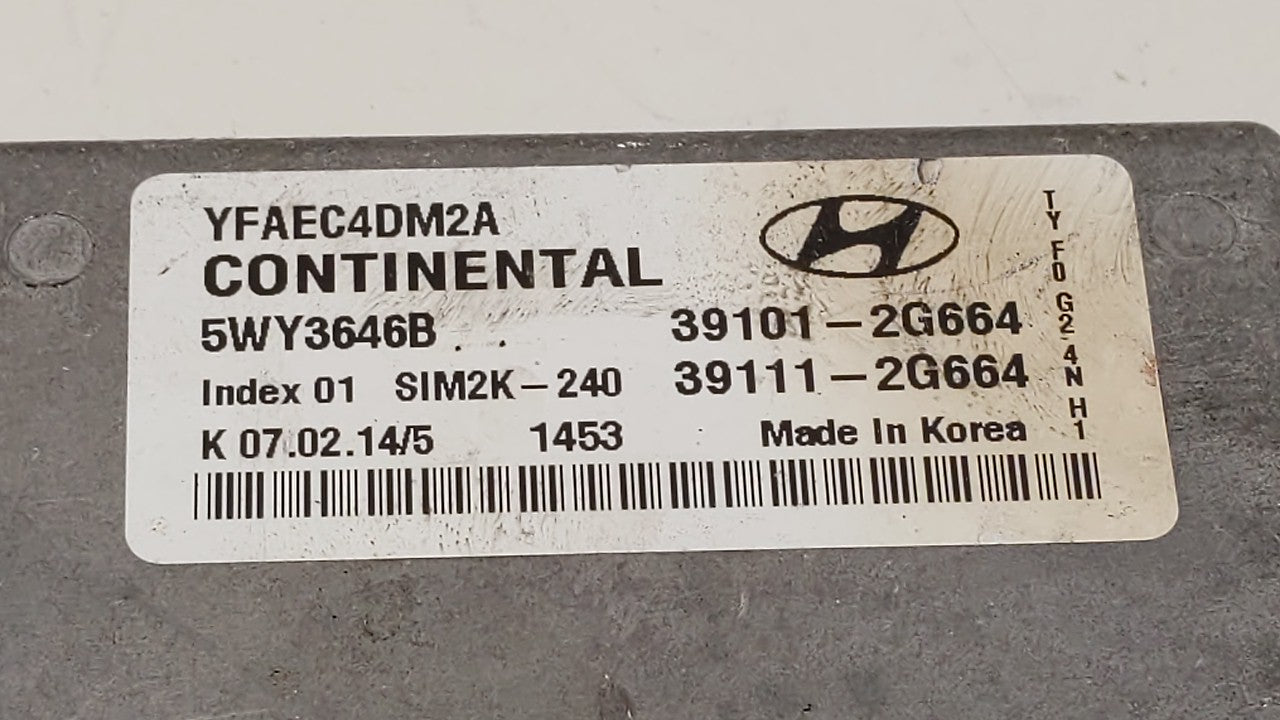2011-2014 Hyundai Sonata PCM Engine Control Computer ECU ECM PCU OEM P/N:39101-2G673 39101-2G671 Fits Fits 2011 2012 2013 20