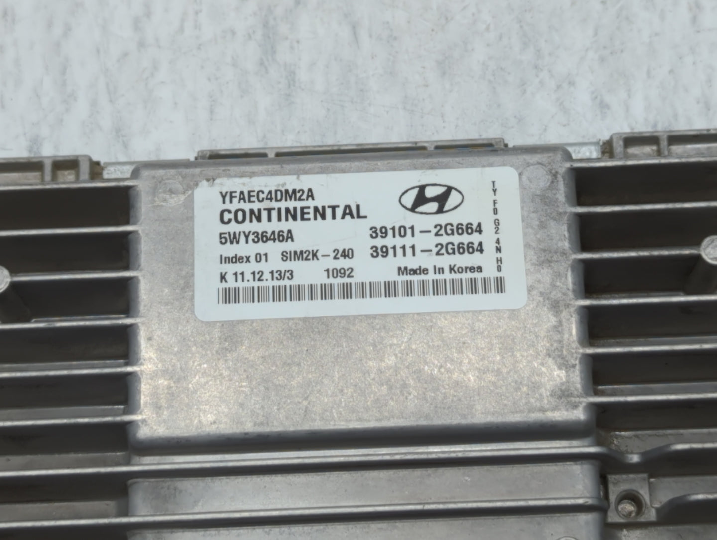 2011-2014 Hyundai Sonata PCM Engine Control Computer ECU ECM PCU OEM P/N:39101-2G673 39101-2G671 Fits Fits 2011 2012 2013 20