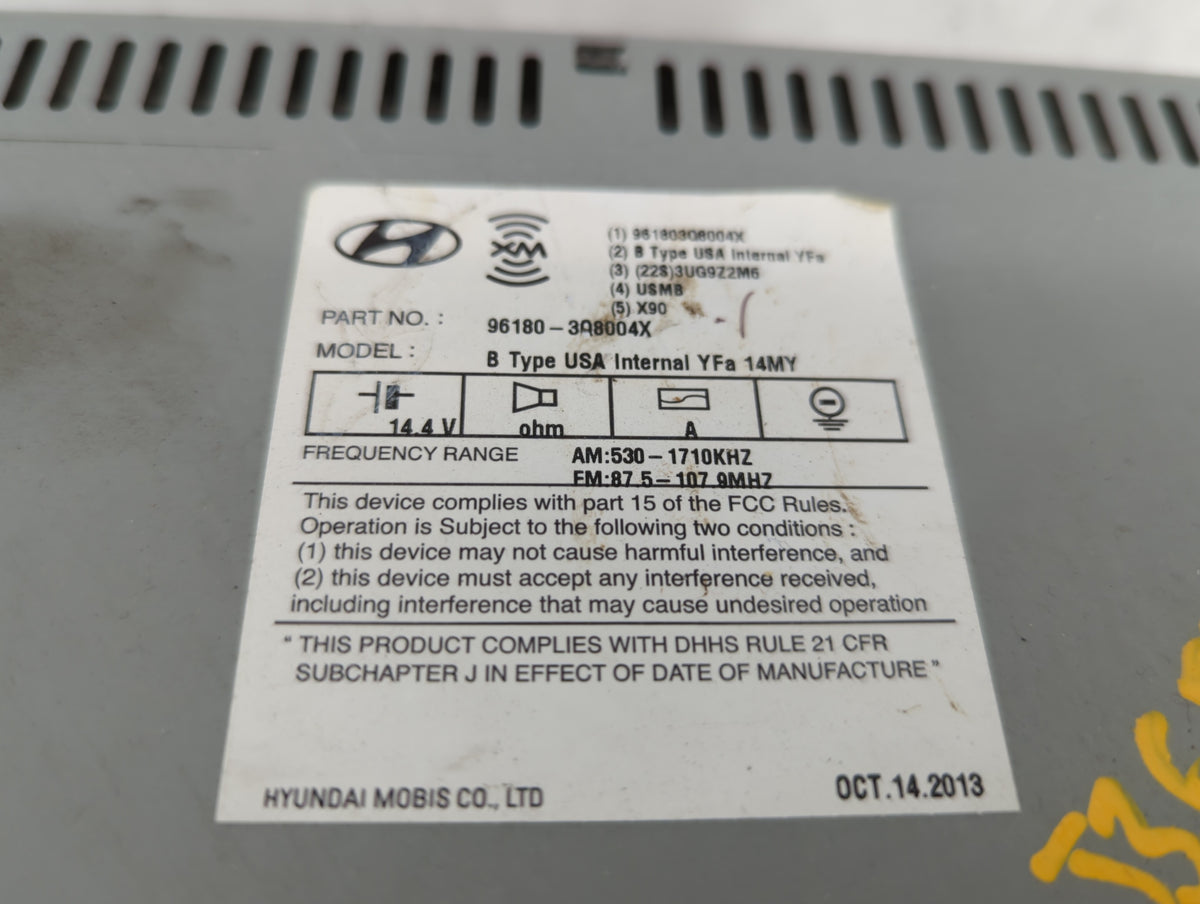 2012-2015 Hyundai Sonata Am Fm Cd Player Radio Receiver 372168 - Oemusedautoparts1.com