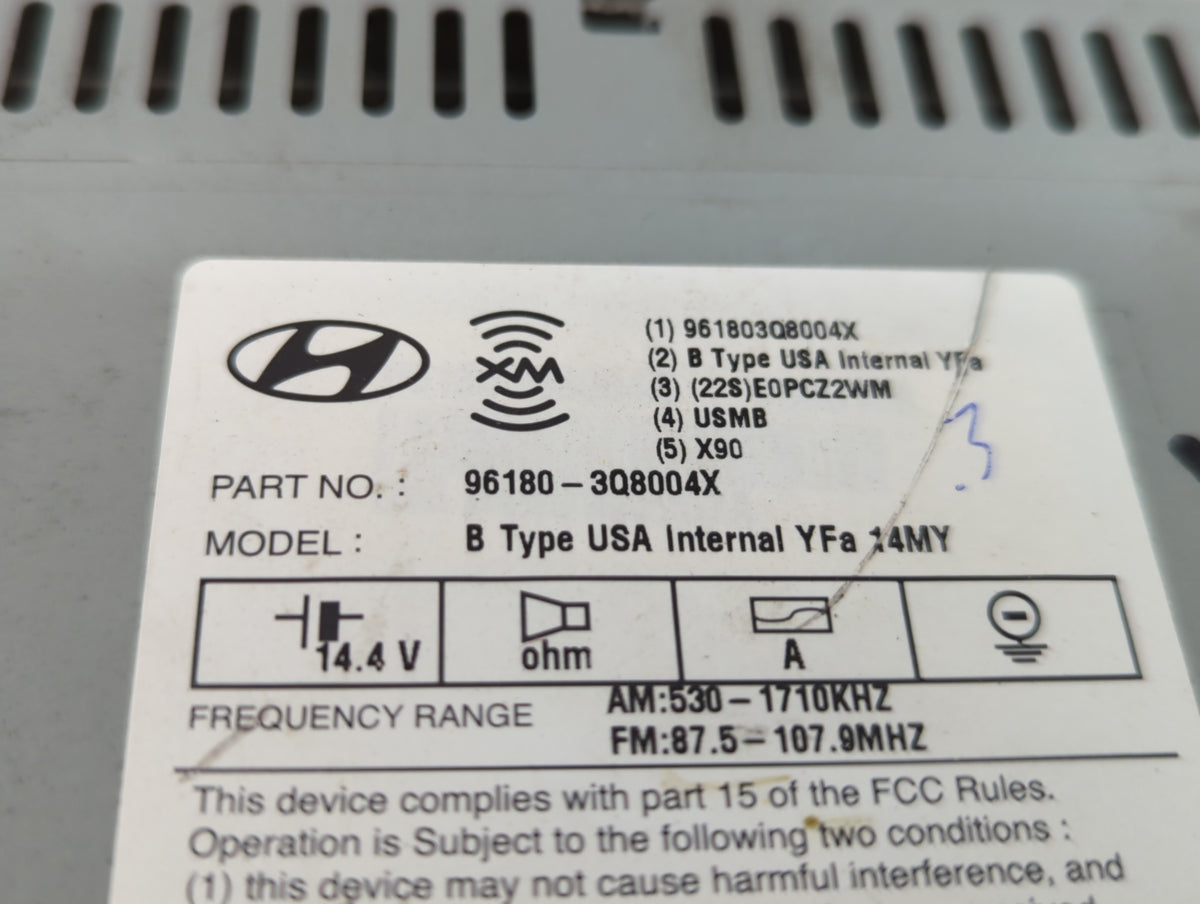 2012-2014 Hyundai Sonata Am Fm Cd Player Radio Receiver 373857 - Oemusedautoparts1.com