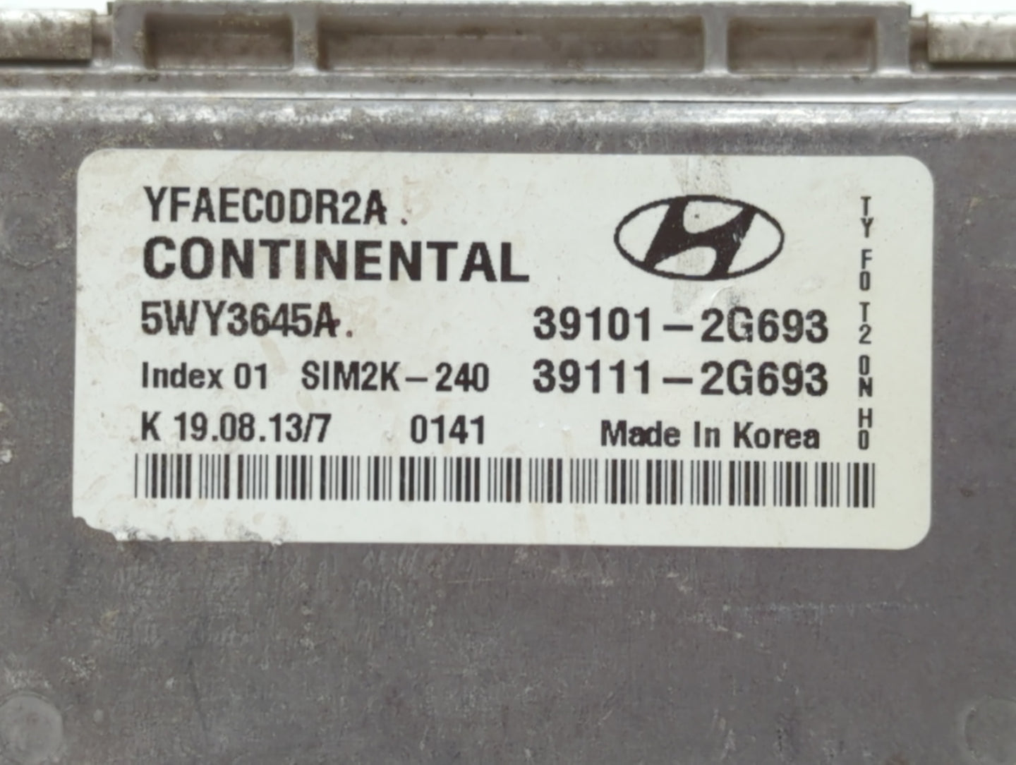 2011-2014 Hyundai Sonata PCM Engine Control Computer ECU ECM PCU OEM P/N:39101-2G692 39111-2G690 Fits Fits 2011 2012 2013 20