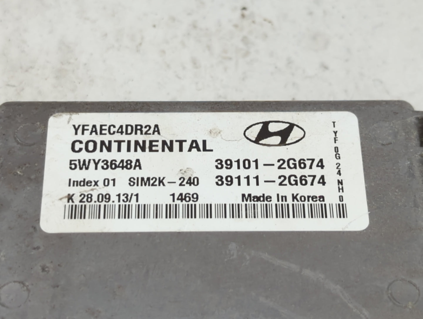 2011-2014 Hyundai Sonata PCM Engine Control Computer ECU ECM PCU OEM P/N:5WY3648A 39101-2G674 Fits Fits 2011 2012 2013 2014 