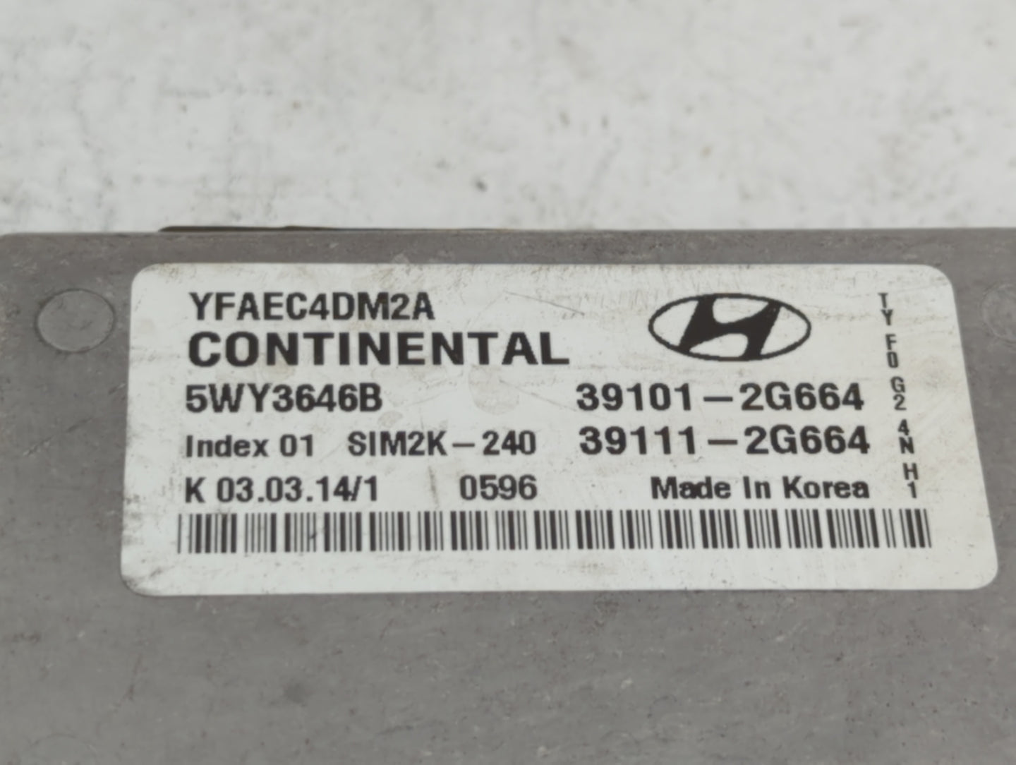2011-2014 Hyundai Sonata PCM Engine Control Computer ECU ECM PCU OEM P/N:39101-2G663 39111-2G663 Fits Fits 2011 2012 2013 20
