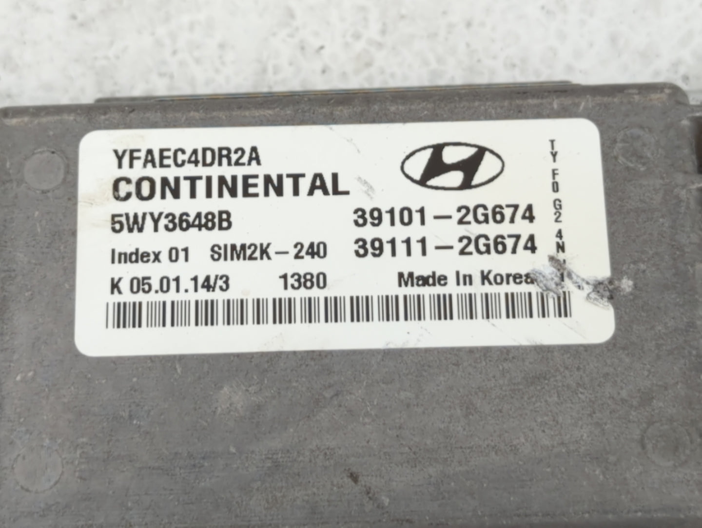 2011-2014 Hyundai Sonata PCM Engine Control Computer ECU ECM PCU OEM P/N:39101-2G674 39101-2G663 Fits Fits 2011 2012 2013 20