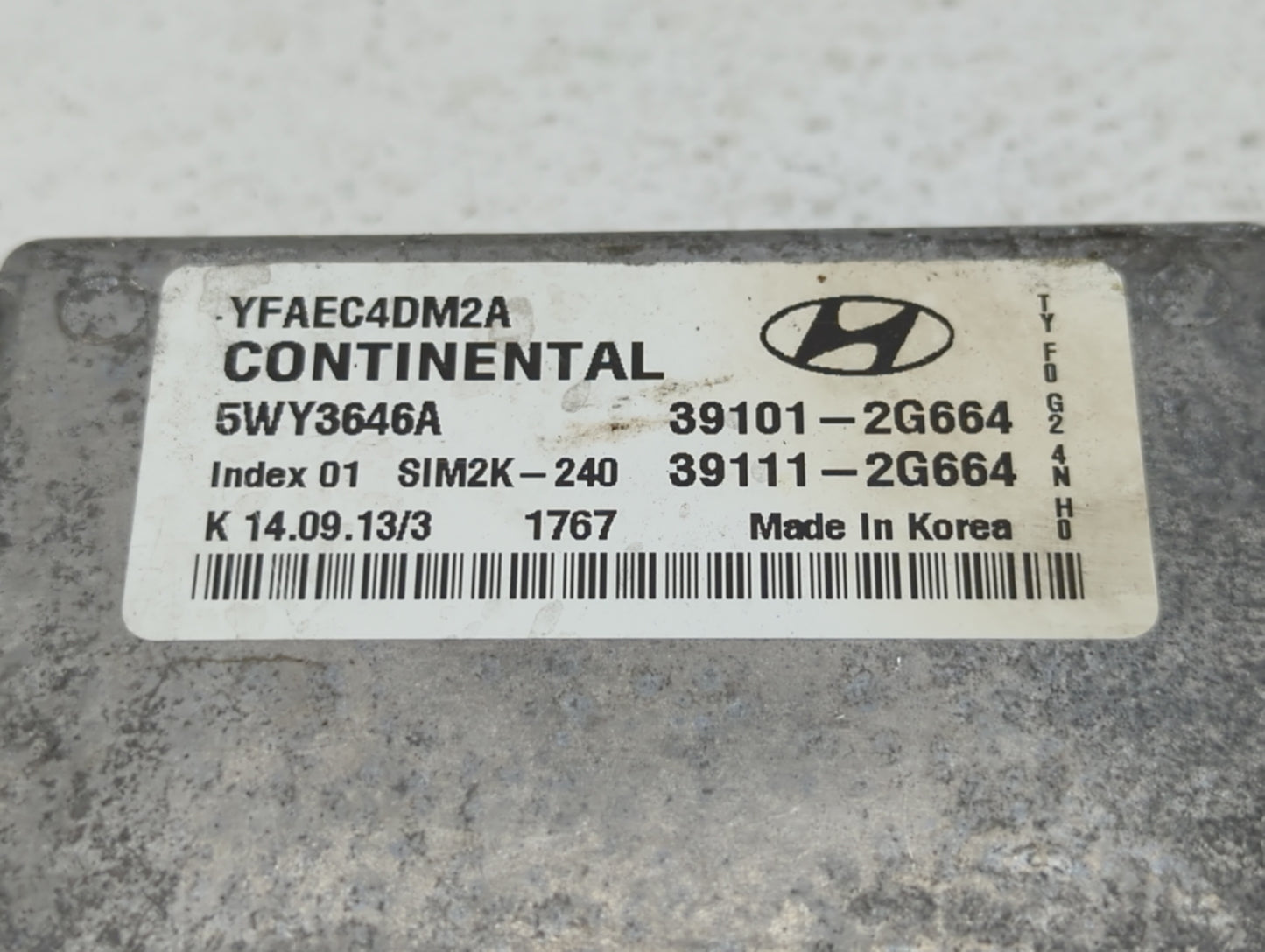 2011-2014 Hyundai Sonata PCM Engine Control Computer ECU ECM PCU OEM P/N:39111-2G662 39101-2G662 Fits Fits 2011 2012 2013 20