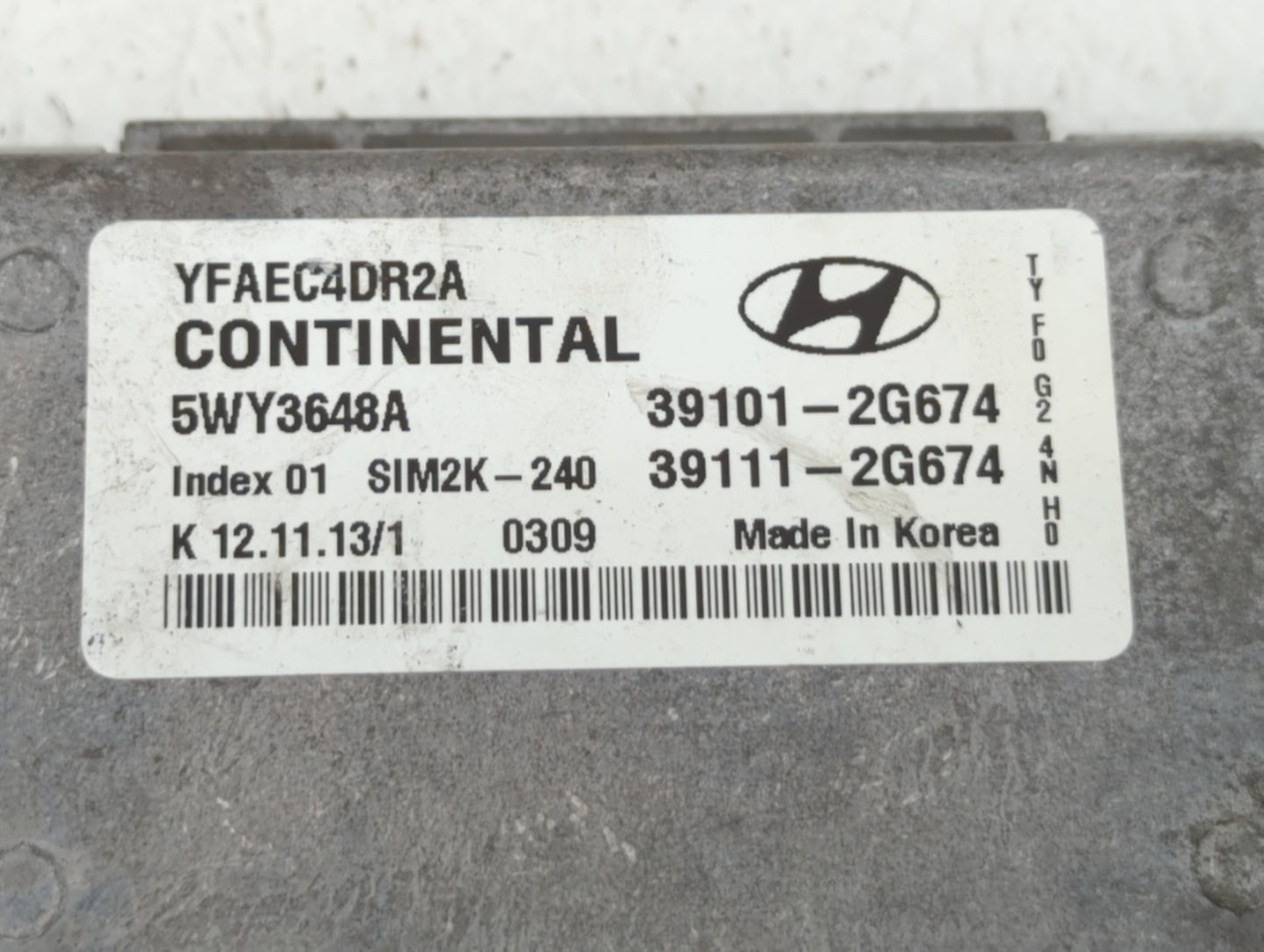 2011-2014 Hyundai Sonata PCM Engine Control Computer ECU ECM PCU OEM P/N:39111-2G664 39101-2G664 Fits Fits 2011 2012 2013 20