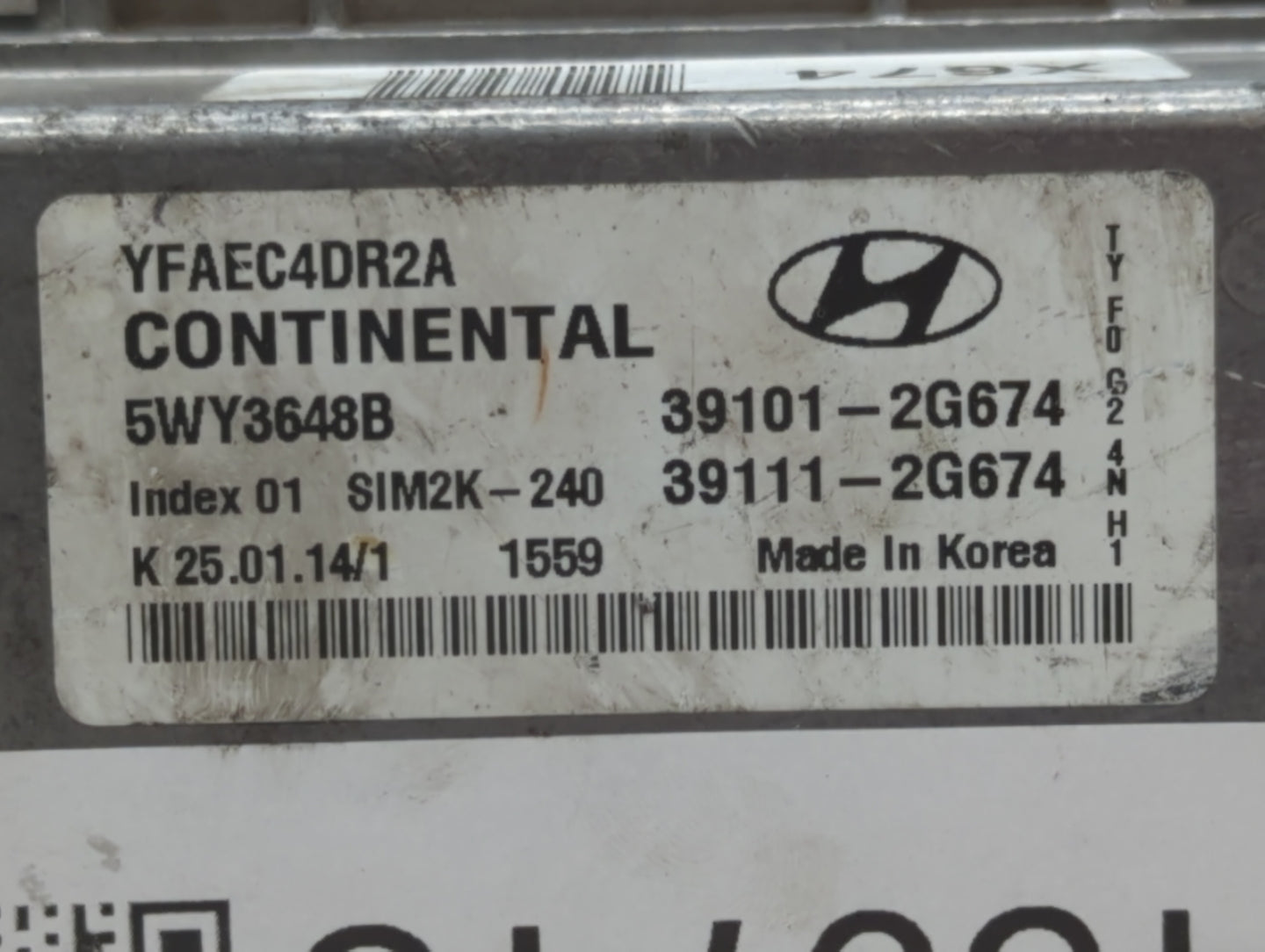 2011-2014 Hyundai Sonata PCM Engine Control Computer ECU ECM PCU OEM P/N:39111-2G661 39101-2G661 Fits Fits 2011 2012 2013 20