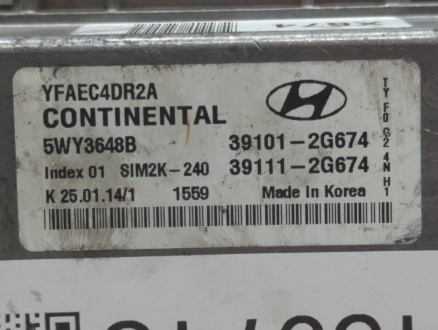 2011-2014 Hyundai Sonata PCM Engine Control Computer ECU ECM PCU OEM P/N:39111-2G661 39101-2G661 Fits Fits 2011 2012 2013 20